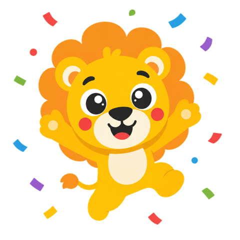 Babil the lion celebrating
